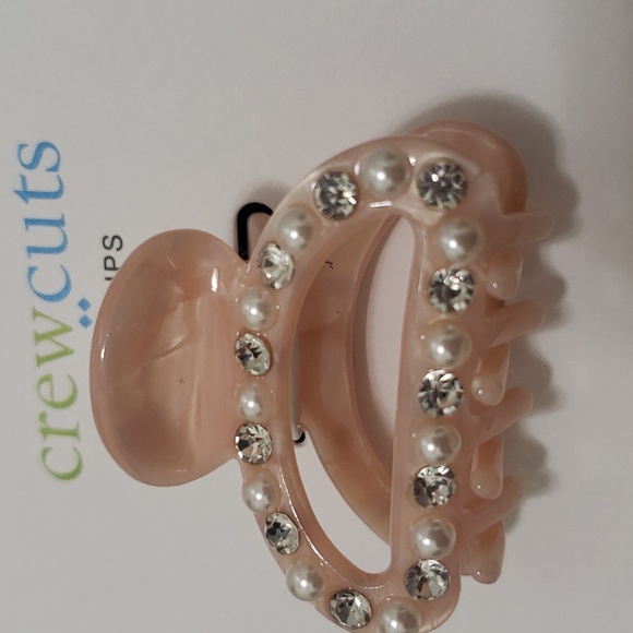 NWT J Crew Crewcuts Pearl Rhinestone Hair Accessory Small Jaw Hair Clips - Picture 2 of 5